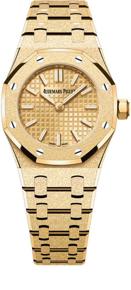 Royal Oak<br>Mini Frosted Gold Quartz<br>Ref. 67630BA.GG.1312BA.01-B
