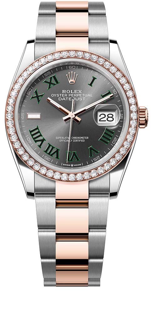 Datejust 36O<br>ystersteel, Everose gold and diamonds<br>Ref. 126281RBR