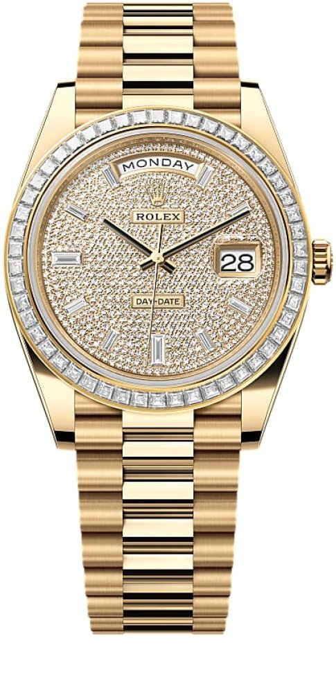 Day-Date 40<br>yellow gold and diamonds<br>Ref. 228398TBR
