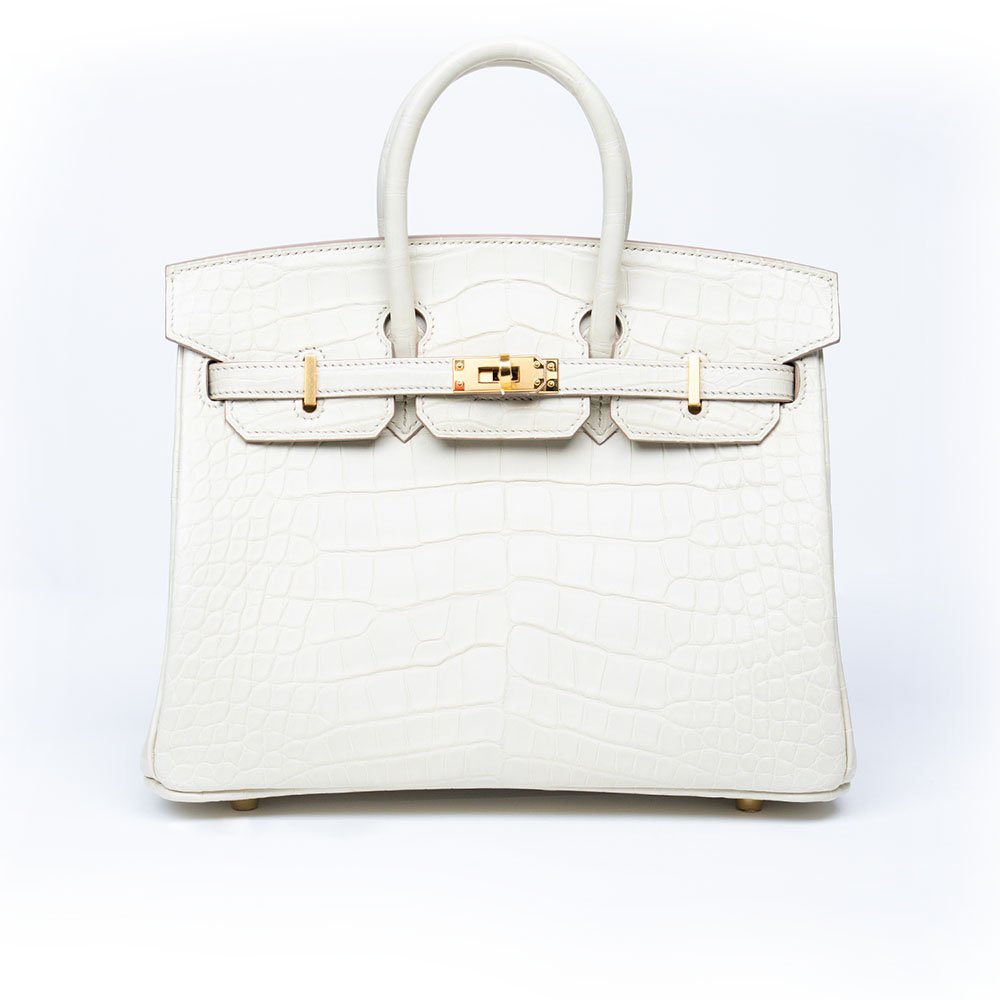 SAC BIRKIN 25 Alligator Mississippiensis MAT 8L Beton