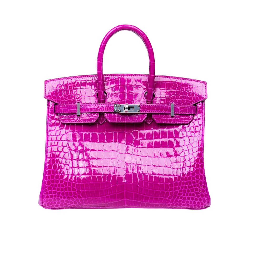 SAC BIRKIN 25 Crocodile Prosus Lisse J5 Rose Sheherazade